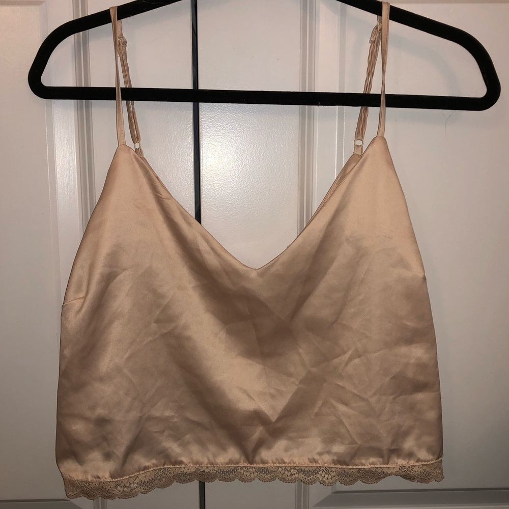 blush pink silk tank top